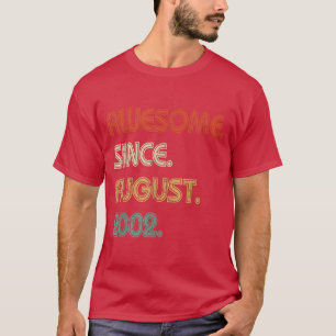 20th Birthday Gifts Awesome Since August 2002 20 Y T-Shirt