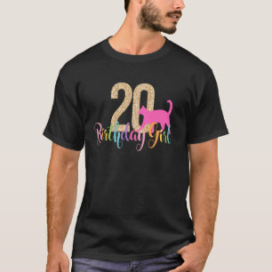 20th Birthday Girl Cat Party Rainbow Cat Twenty Da T-Shirt