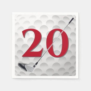 20th Birthday Golf Club Napkins