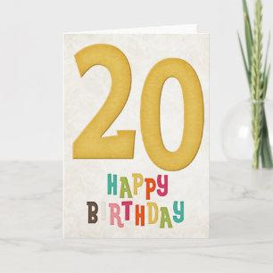 20th Birthday Happy Birthday Card Design