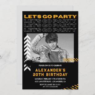 20th birthday invitations Men Photo Spray paint