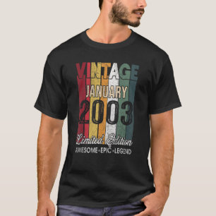20th Birthday January 2003 20 Yrs Old T-Shirt