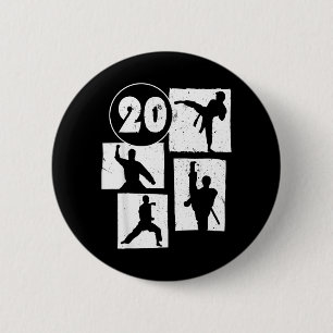 20th Birthday Karate Taekwondo 20 Years Old Boy 6 Cm Round Badge