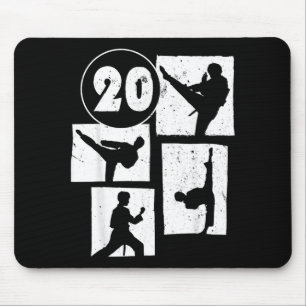 20th Birthday Karate Taekwondo 20 Years Old Boy Mouse Mat