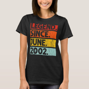 20th Birthday Legend Since June 2002 20 Years Old T-Shirt