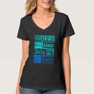 20th Birthday Legendary Since July 2002 Vintage Re T-Shirt