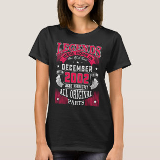 20th Birthday  Legends Born In December 2002 20 Yr T-Shirt