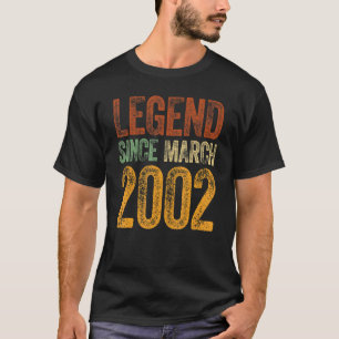 20th Birthday March Born Shirt 20 Years Legend Sin