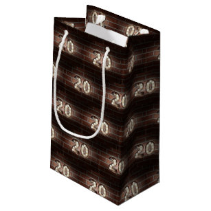 20th birthday-marque lights on brick small gift bag