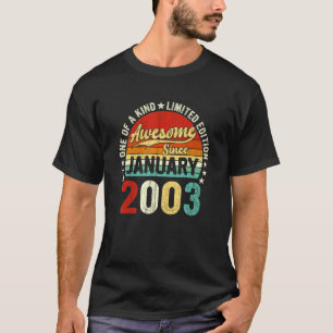 20th Birthday Men Women Vintage January 2003 T-Shirt