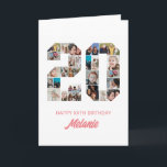 20th Birthday Number 20 Photo Collage Personalised Card<br><div class="desc">Celebrate momentous 20th Birthday with this cute card. It's a personalised photo collage birthday card that allows you to create a truly unique and memorable design. This customisable template lets you insert your own cherished photos, capturing the precious moments throughout the year. This custom card is perfect for commemorating your...</div>