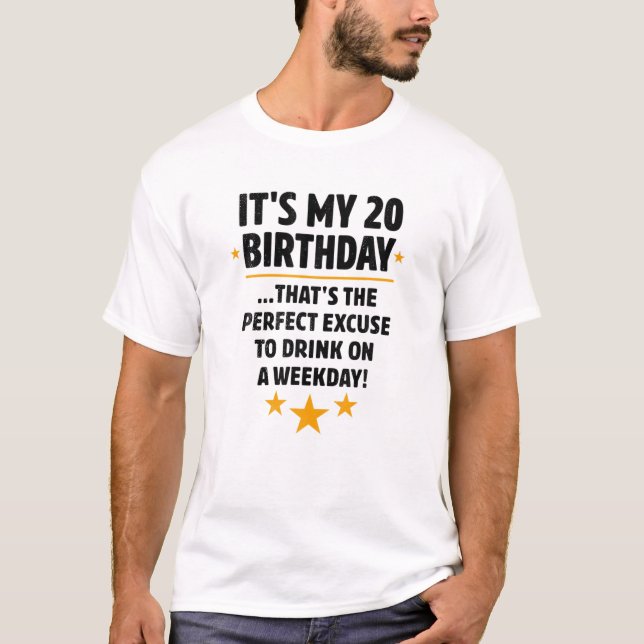20Th Birthday Outfit Funny Party Ideas For Men Wom T-Shirt (Front)