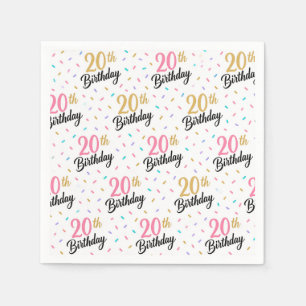 20th Birthday Paper Napkins, 20th Birthday Party Napkin