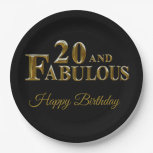 20th Birthday  Paper Plate
