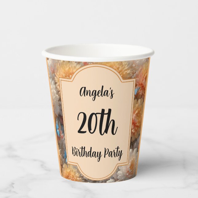 20th Birthday Party Paper Cups (Front)