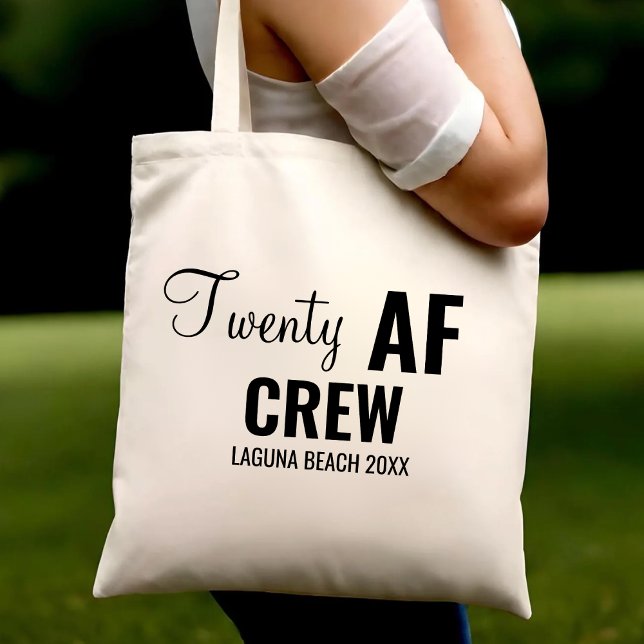 20th Birthday Party Twenty AF Crew Squad Group Tote Bag (Creator Uploaded)