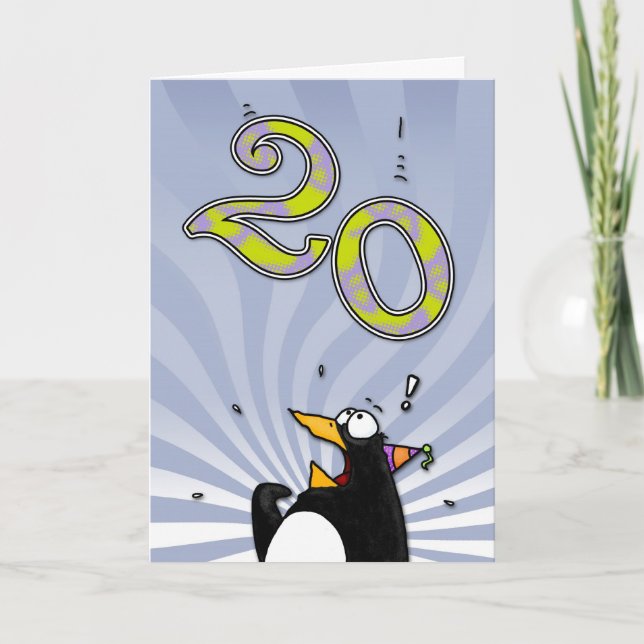20th Birthday - Penguin Surprise Card (Front)