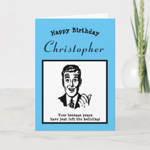 20th Birthday Retro Cartoon Funny Personalised Card