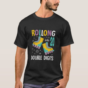 20th Birthday Rolling Into 20 Year Old Double Digi T-Shirt
