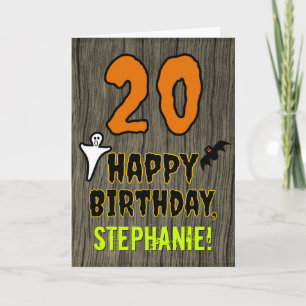 20th Birthday: Spooky Halloween Theme, Custom Name Card