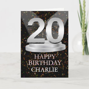 20th Birthday Spotlights Add A Name Card