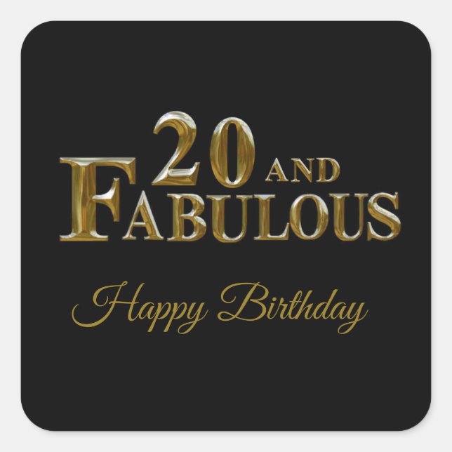20th Birthday  Square Sticker (Front)