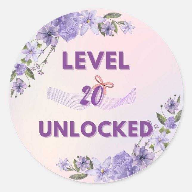 20th Birthday Sticker – level 20 unlocked (Front)