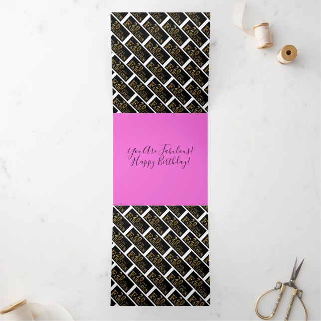 20th Birthday  Tri-Fold Holiday Card (Inside)