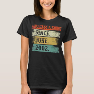 20th Birthday Vintage Awesome Since June 2002 20 T-Shirt