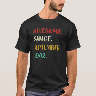 20th Birthday Vintage September 2002 20th Birthday T-Shirt