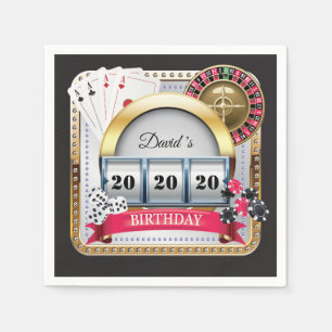 20th Casino Poker Playing Card Birthday Napkins
