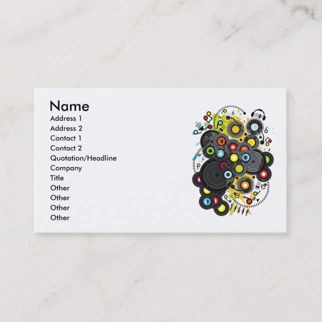 20th-Century Music Business Card (Front)