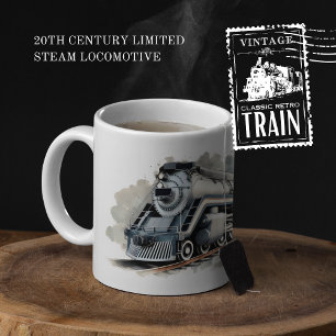 20th Century Powerful Steam Locomotive Two-Tone Coffee Mug