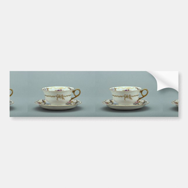 20th century tea cup and saucer, Bavaria, Germany Bumper Sticker (Front)