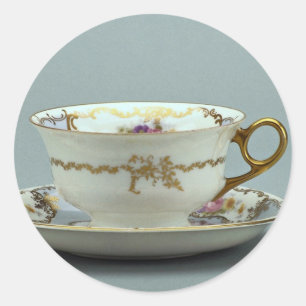 20th century tea cup and saucer, Bavaria, Germany Classic Round Sticker