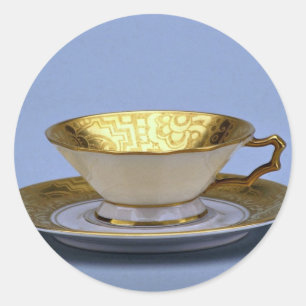 20th century tea cup and saucer, Bavaria, Germany Classic Round Sticker