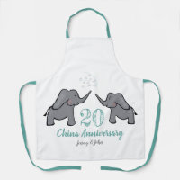20th china wedding anniversary cute elephant apron