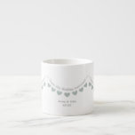 20th china wedding anniversary heart bunting espresso cup<br><div class="desc">Personalised 20th china wedding anniversary espresso cup. The perfect ceramic gift for a couple or daughter and son-in-law who are celebrating twenty years of marriage. The names of the husband and wife, as well as the anniversary date shown, can be changed as desired to create a unique and customised cup....</div>