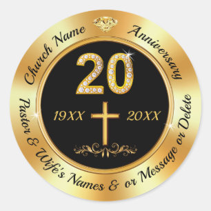 20th Church Anniversary Ideas, 20th Anniversary Classic Round Sticker