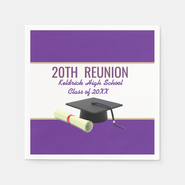 20th Class Reunion custom party Napkins (Front)