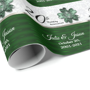 20th Emerald Green Anniversary   DIY Text Wrapping Paper