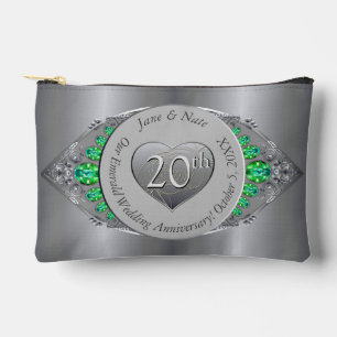 20th Emerald & Platinum Wedding Anniversary Accessory Pouch