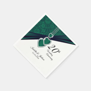 20th Emerald Wedding Anniversary Napkin