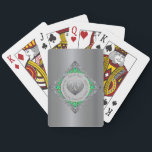 20th Emerald Wedding Anniversary Playing Cards<br><div class="desc">So,  it's their 20th anniversary and you'd like to honour it with a fun set of playing cards? Then perhaps my ornate emblem with emerald graphics will be just the thing!</div>