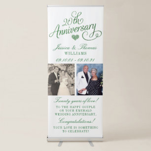 20th Emerald Wedding Anniversary Retractable Banner