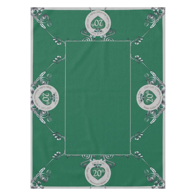 20th Emerald Wedding Anniversary Tablecloth (Front)