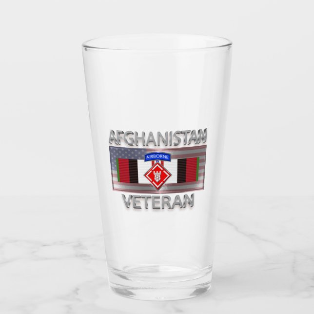 20th Engineer Brigade Afghanistan Veteran Glass (Front)