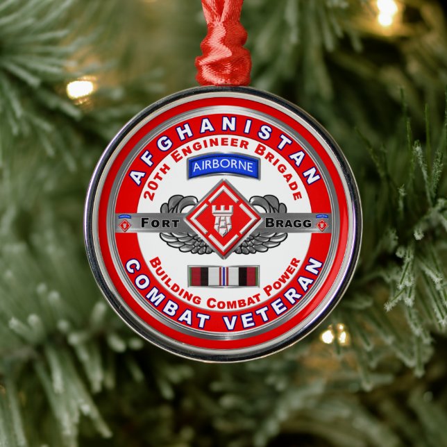 20th Engineer Brigade Afghanistan Veteran Metal Tree Decoration (Tree)
