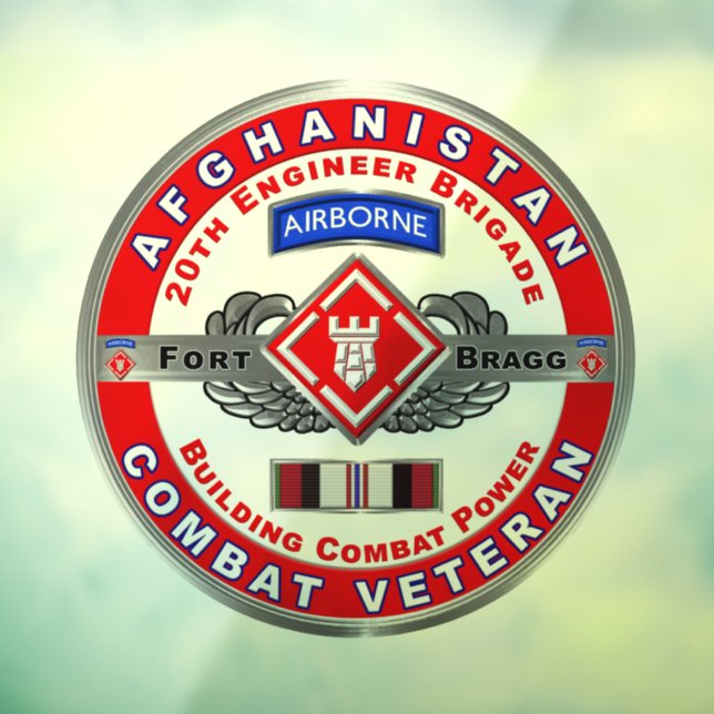 20th Engineer Brigade Afghanistan Veteran Window Cling (Sheet 3)