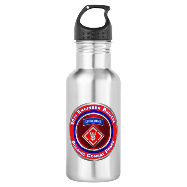 20th Engineer Brigade-Airborne 710 Ml Water Bottle (Front)